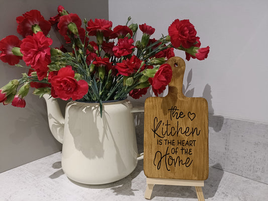 The kitchen is the heart of the home. Decorative board with display easel